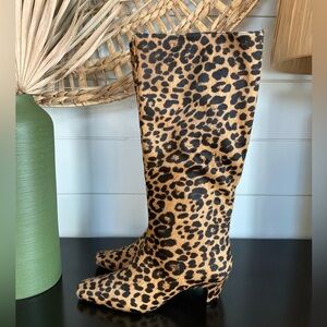 SCHUTZ Dellia 55 MM Leopard Print Heeled Boots